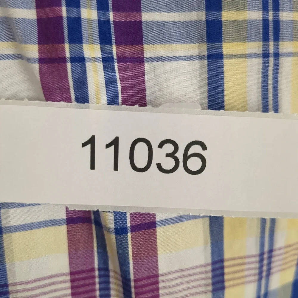 Banana Republic Soft Wash Mens XL Plaid Button‎ Down Shirt Blue Purple Yellow